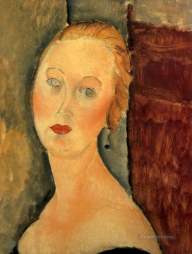  1918 Works - germaine survage with earrings 1918 Amedeo Modigliani